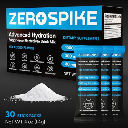 No Sugar Electrolytes Powder Packets | Keto & Fasting Salts Drink Mix | Supplements: The Key Hydration Nutrients Missing from Purified Water | Clean, Unflavored, Calorie Free | 30 Sticks