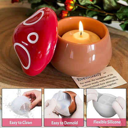 Resin Jar Molds with Lid Mushroom Silicone Mold for Epoxy Resin Casting DIY Jewelry Trinket Organizer Box, Candy Container, Planter, Candle Jars, Home Decoration Concrete Cement Mould Art Craft Gifts