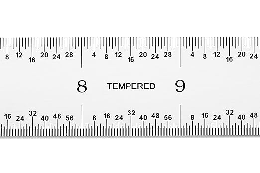PEC Tools Machinist Metal Ruler, 12" x 300mm Metal Ruler, 1/25" Thick X 1" Wide, Measurement Accuracy 1/32",1/64", 0.5mm, 1mm, Carbon Steel, Satin Chrome, Made in USA