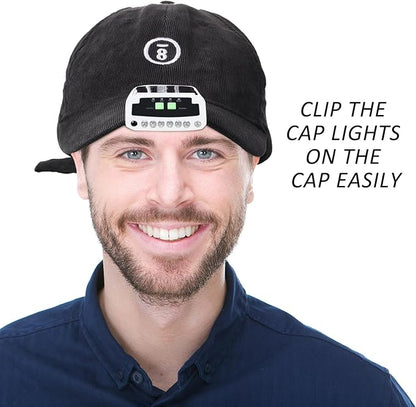 Mudder LED Clip on Cap Lights USB Rechargeable Cap Flashlight Clip Waterproof Ultra Bright Hat Flashlight Headlamp for Fishing Camping Hand Work