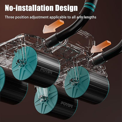 2025 New Ab Wheel Roller with Elbow Support - Automatic Rebound Abdominal Wheel Roller, The Upgraded Four-wheel Abdominal Wheel Core Workout Equipment Home Gym Abs Machine