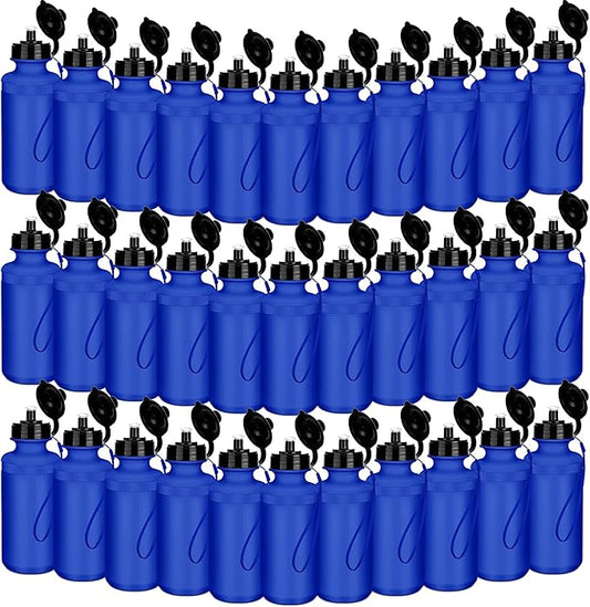 72 Pcs Reusable Water Bottles Bulk 20 oz Squeeze Plastic Sports Water Bottles with Nylon Strap Leak Proof Blank DIY Cups for Vbs Back School Operation Christmas Gifts Giveaways