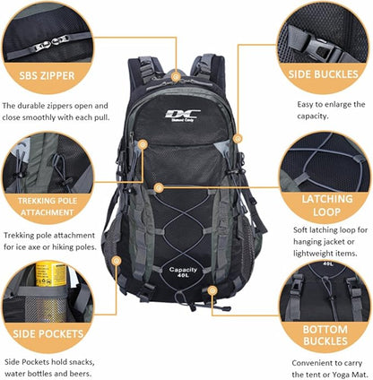 Diamond Candy Waterproof Hiking Backpack for Men and Women, Lightweight Day Pack for Travel Camping