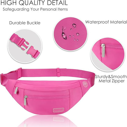 MAXTOP Large Crossbody Fanny Pack with 4-Zipper Pockets,Gifts for Enjoy Sports Festival Workout Traveling Running Casual Hands-Free Wallets Waist Pack Phone Bag Carrying All Phones