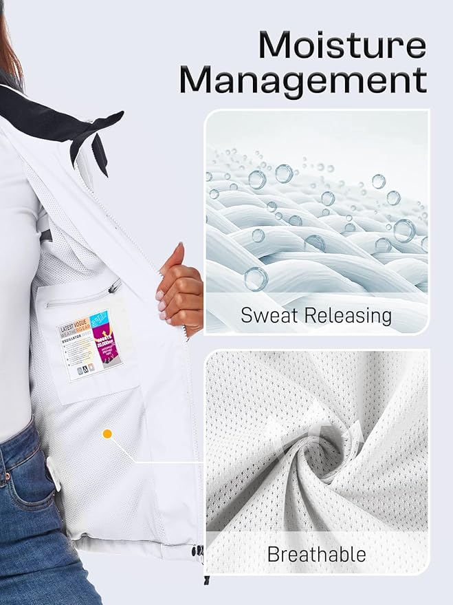 Womens Waterproof Rain jacket Lightweight Active Outdoor Raincoat with Removable Hood