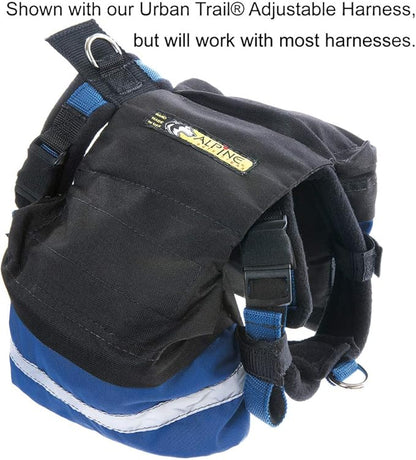 Alpine Outfitters Adventure Trekking Trail Backpack for Dogs. for Use with Urban Trail Harness for Hiking, Walking and Exploring. Handmade in The USA! (Large Black)