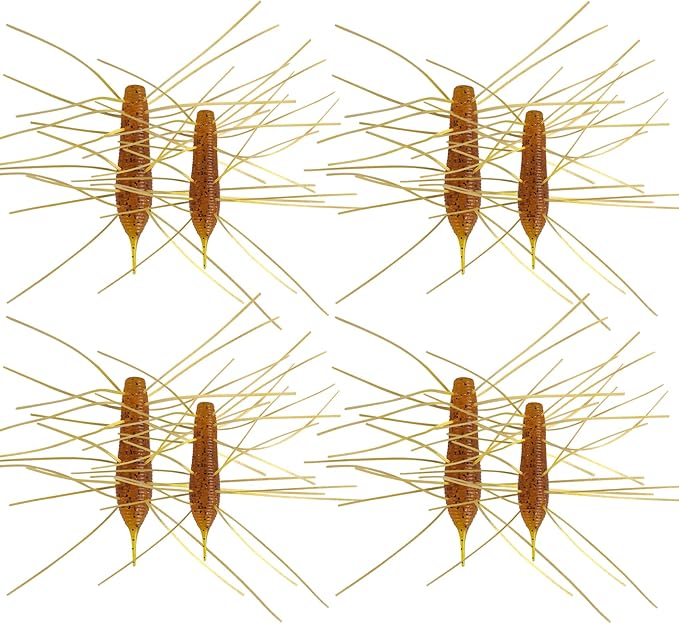 Eupheng Silicone Soft Dice Fishing Lures with Multiple Tentacles, Handmade Slow Sink Bass Fishing Soft Plastic Baits for Drop Shot, Finesse, Wacky Rig