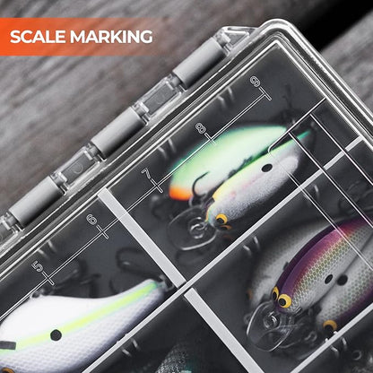 KastKing HyperSeal Waterproof Tackle Box, 3600 and 3700 Tackle Trays, Fishing Tackle Box Organizer with Removable Dividers, Lure Box and Terminal Tackle Storage,Black