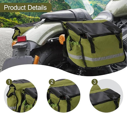 Colaxi Bike Pannier Double Pannier Cycling Side Bags Large Capacity Bike Bags for Rear Rack Bicycle Saddle Bag for Traveling, Green
