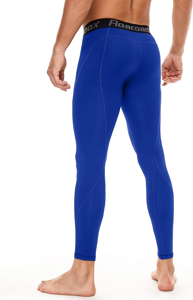 Roadbox 2 Pack Men's Compression Pants, Quick Dry Running Tights Workout Leggings, Athletic Base Layer for Gym Football Yoga
