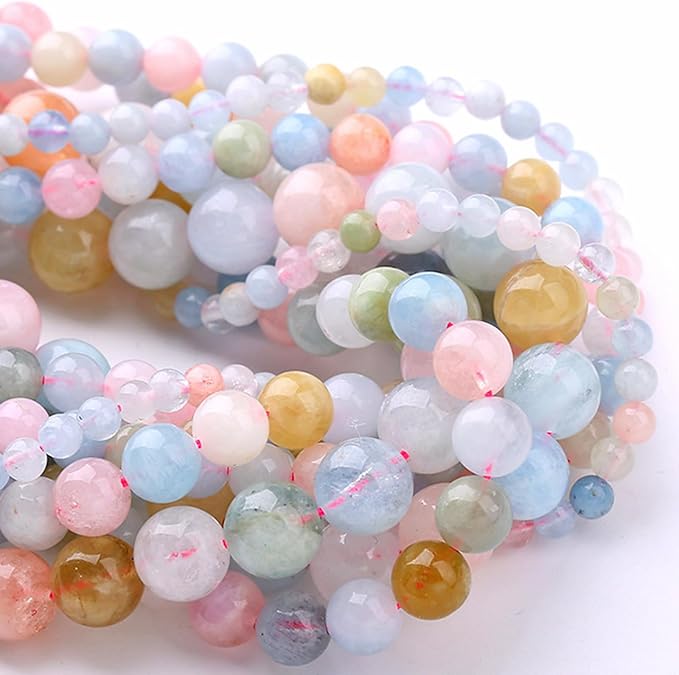 10MM 38PCS Natural Stone Morganite AAA Grade Quartz Beads for Jewelry Making DIY Bracelet