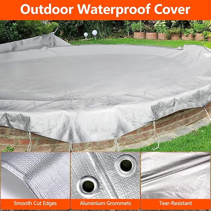 10x20Ft Tarps 16 MIL Heavy Duty Thick Waterproof Poly Tarp, UV Resistant&Tear Multipurpose Protective Cover w/Grommets and Reinforced Edges for Camping, Tent, Boat, RV, Car Silver&Black