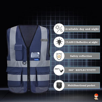 A-SAFETY High Visibility Reflective Safety Vest Customize Logo (XS-8XL)