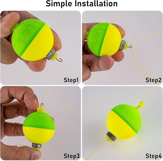 Dr.Fish 10 Pack Weighted Fishing Bobbers Snap-on Spring Floats EVA Foam Push Button Clip on Floats Fly Fishing Trout Bass Crappie Catfish