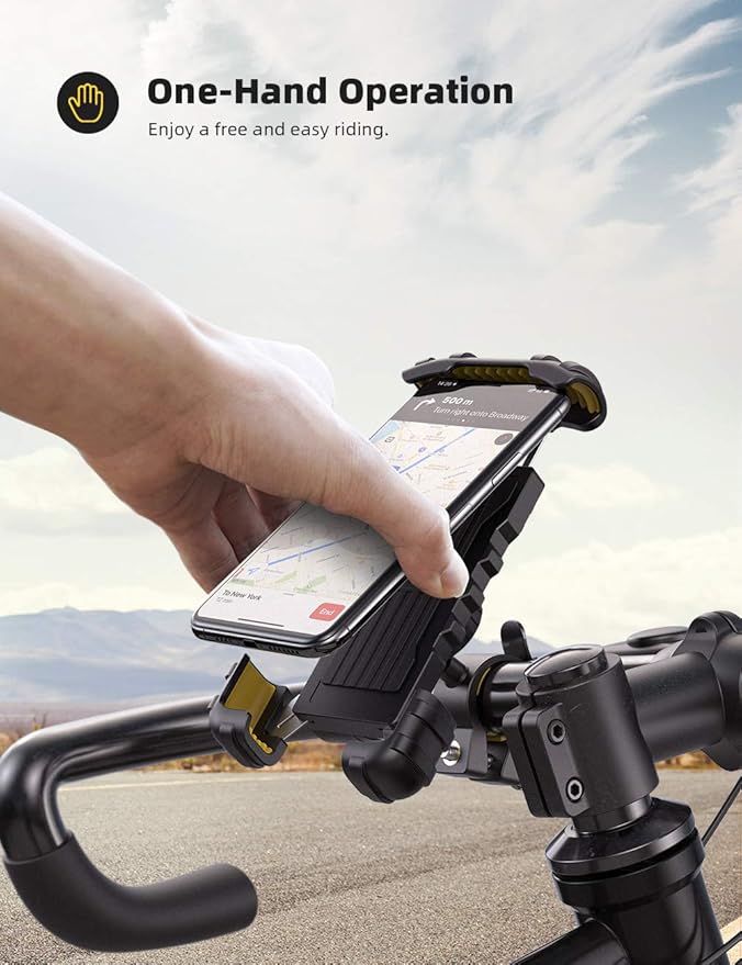 Lamicall Bike Phone Holder, Motorcycle Phone Mount - Adjustable Motorbike Phone Holder for iPhone 15 14 13 12 Pro Max Mini, 11 Pro Max Xs 8 X 8P 7 6S, Samsung S10 S9, Huawei, 4.7-6.8 Devices