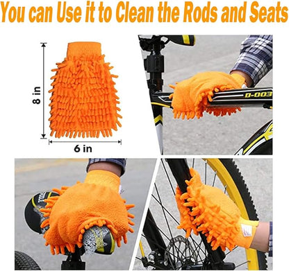 10pcs Bike Cleaning Kit, Bicycle Clean Brush Tool Including Chain Cleaner for Cycling,Bike Chain Cleaner Brush Suitable fo Mountain/Dirt/MT/Road/BMX Bike