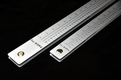 FEI-RONG 24" Folding Framing Square - Aluminum & Carbon Steel Carpentry Tool | 45-90 Degree Adjustable Angle Ruler for Roofing, Stair Work, Woodworking | Includes Carrying Case