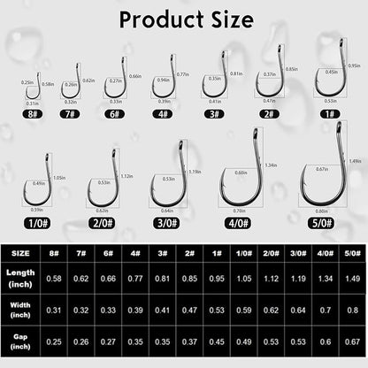 Octopus Baitholder Fishing Hooks, 50/100pcs Sharp Barbed High Carbon Steel Offset Circle Hooks for Freshwater Saltwater