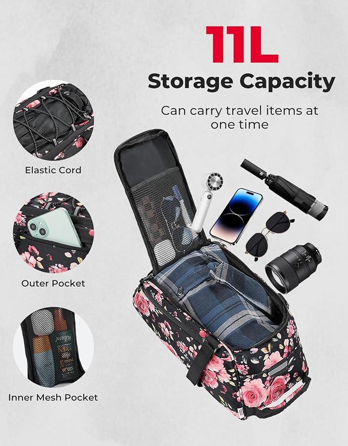 KEMIMOTO Rear Bike Rack Bag, 13L Water-resistant Trunk Bags 3-IN-1, Zippered Bicycle Backpack Shoulder Pannier Saddle Pack for Ebikes Cycling Commuting Travel Outdoor Camping, Pink