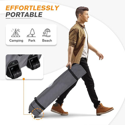 EAGLE PEAK Pop Up Canopy Tent with 1 Sidewall, Easy Setup Event Tent, Outdoor Sun Shade, Wheeled Carry Bag, Stakes and Guy Ropes, Instant Canopy 8x8, White