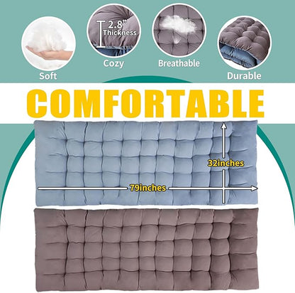 XXL Camping Cot with Mattress Oversize 32" Width Folding Cot Heavy Duty Comfortable Cots for Sleeping Guest Bed with Carry Bag Portable Easy to Set-up for Home Travel Outdoor 79" x 32" x 18"