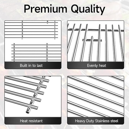 17’’ Stainless Steel Cooking Grates for Charbroil Commercial Infrared 463355220 463242516 463242515 463243016, Cooking Grids for Weber Spirit E/S-310, 320, 330, G466-0025-W1A Replacement Parts