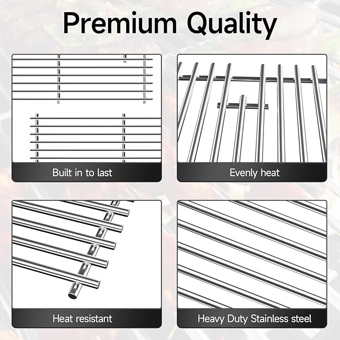 17" Grill Grates Replacement Parts for Charbroil 463242716, for Charbroil Commercial 463242715 463276016 463257520 463263924, Stainless Steel Cooking Grids for Nexgrill 720-0882A BHG 720-0882