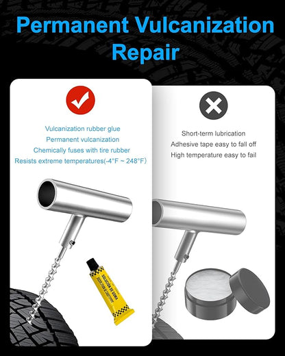 Tire Repair Kit with Plugs, Tire Plug Kit Heavy Duty Professional for Car, ATV, Motorcycle, Truck, Flat Tire Emergency Repair (Boxed Type - 16 PCs)