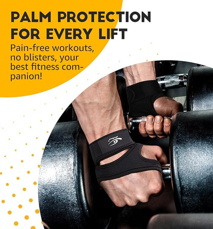 HiRui Ventilated Workout Gloves for Men Women, Built-in Wrist Wraps and Non-Slip Palm Silicone to Avoid Calluses, Exercise Gym Gloves for Training Powerlifting Weightlifting