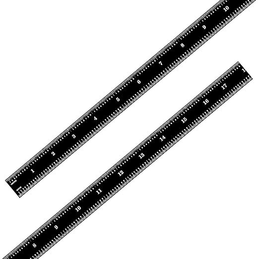 PEC Tools 18-inch Steel Ruler, Flexible Stainless Steel, High Contrast, 1/32“, 1/64”, 1/50“, 1/100” High-Precision Ruler, Suitable for Precision Workshops and Laboratories, Made in USA