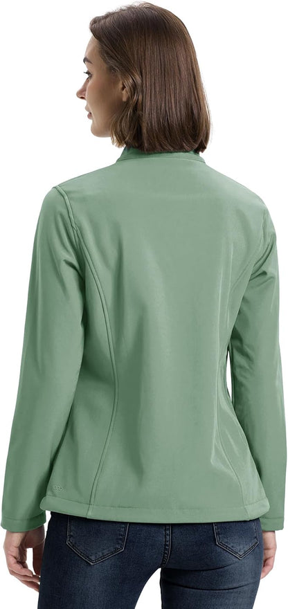 33,000ft Women's Lightweight Softshell Jacket Fleece Lined Windbreaker Waterproof Warm Jacket for Running Golf Hiking