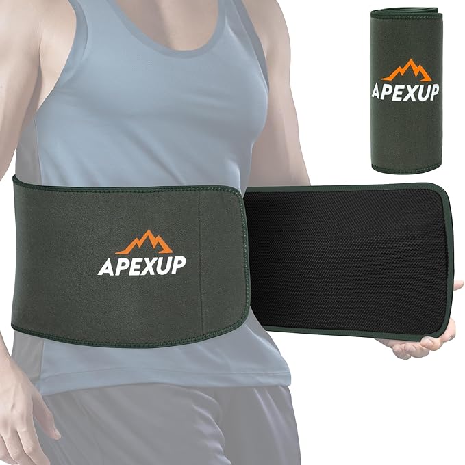 APEXUP Sweat Waist Trainer for Women and Men, Neoprene Waist Trimmer Belt Slimming Sweat Band with Removable Lumbar Support