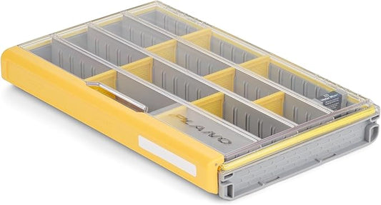 Plano EDGE 3700 Premium Tackle Utility Box, Gray and Yellow, Stackable Organizers, Waterproof, Rust-Resistant Bait and Tackle Storage