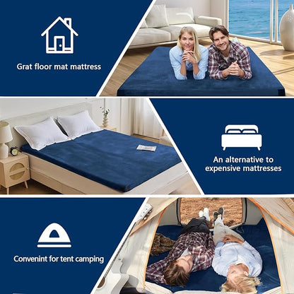 CYMULA Memory Foam Camping Mattress Pad, CertiPUR-US Sleeping Mat, Portable Roll Up Mattress for Adults, Camping Bed Pads for Sleepover, Car Bed with Travel Bag