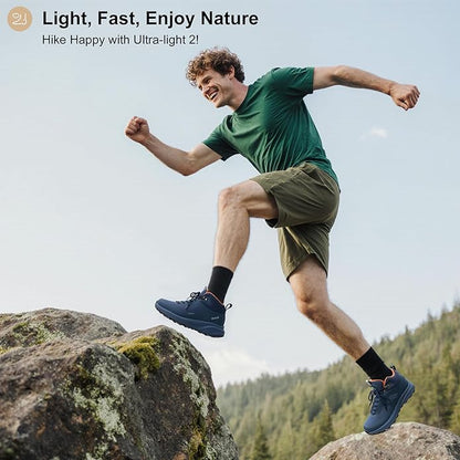 Men's Waterproof Hiking Boots Lightweight Comfortable Breathable Outdoor All-Terrain Trekking Ankle Boots