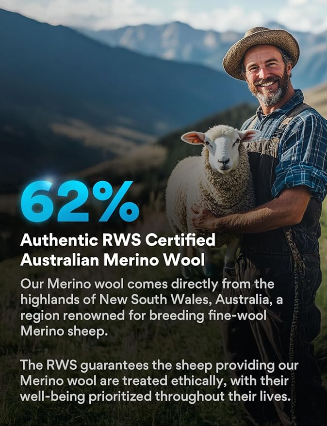 Merino Wool seamlsee Hiking Socks Moisture Wicking Anti-Blister Breathable Cushioned Compression Mens