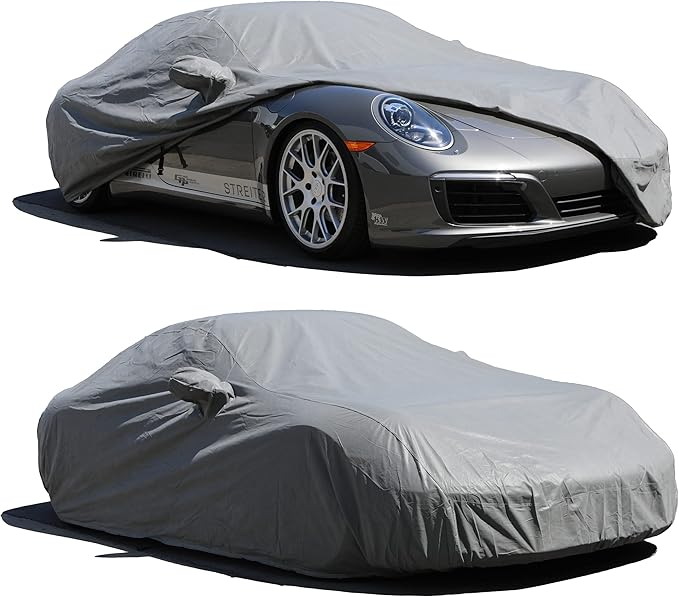 All Weather Waterproof car Cover Good for rain Snow uv Protection dust Compact Sedan Civic Elantra IS300 C320 190E Corolla Jetta A3 240SX Lancer Gray