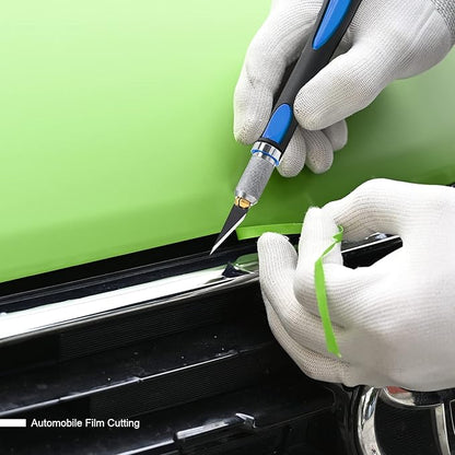 FOSHIO 2 Pack Precision Craft Knife Set with 20 Pieces Replacement Blades, Ergonomic Non-Slip Handle Hobby Knife with Protective Cover for Art, Craft Scrapbooking, Stencil (Blue)