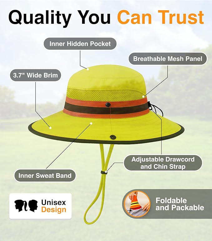 GearTOP Safari Hat for Men Sun Hats for Women UV Protection UPF 50+ Fishing, Gardening, Hiking Hat (22-23 1/2")