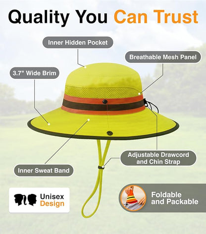 GearTOP Safari Hat for Men Sun Hats for Women UV Protection UPF 50+ Fishing, Gardening, Hiking Hat (22-23 1/2")