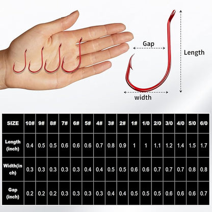Octopus Hooks Fishing Saltwater - 100pcs/50pcs Offset Beak Fish Hooks/Closed Eye/Barded/Black for Fishing Rigs Bass Catfish