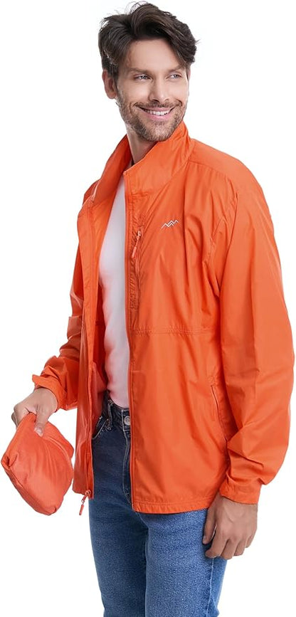 TRAILSIDE SUPPLY CO. Mens Windbreaker Jackets Lightweight Packable Jacket,Windproof and Dustproof