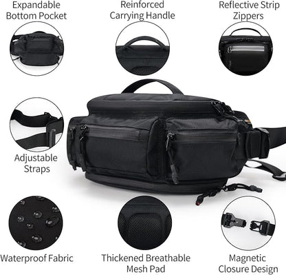 reeyee Fanny Pack for Men Women Belt Bag Waterproof Waist Bag Adjustable Hip Bum Bag for Cycling Traveling Casual Running Hiking Climbing