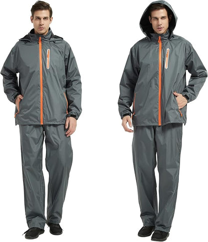 Rain Suits for Men Women Waterproof Lightweight Hooded Breathable Rain Gear Raincoat for Fishing Hiking Cycling