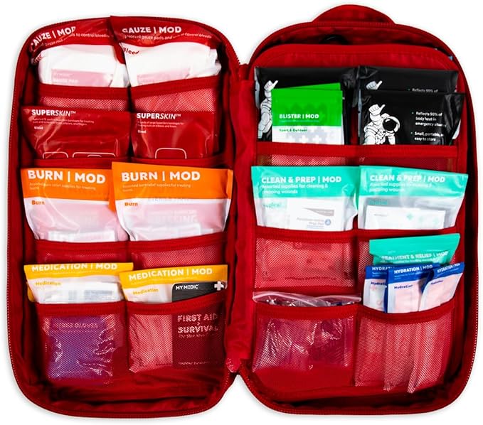My Medic MYFAK Large Standard - HSA FSA First Aid Kit - Comprehensive Home Medical Kit with 150 Items - IFAK for Camping Car or Boat - Red