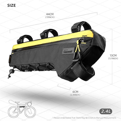 Rhinowalk Bicycle Front Frame Bag Bike Under Top Tube Triangle Waterproof Bag 2.4L Cycling Accessories Nylon Pack Pouch for MTB Road Bike Cycling Commuting and Outdoor Adventures