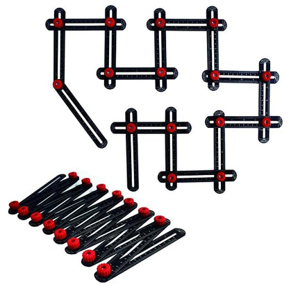 WiseWater 16 Sided Multi Angle Measuring Ruler, Universal Aluminum Alloy Angle Finder Template for Tile Measurement, Carpenters, Craftsman, DIY, Woodworking Tool