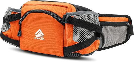 Fanny Pack Waist Bag with Water Bottle Holder for Men Women Running Hiking Travel Dog Walking Workout Cycling Outdoor (Orange)