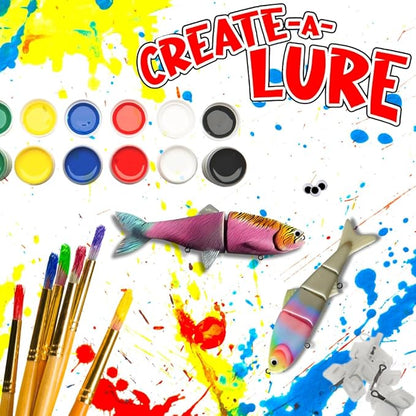 DIY Fishing Lure Kit - Kid-Friendly Fishing Gear for Customizing Lures, Includes Paint & Brushes, Perfect Arts and Crafts for Kids, Tackle Box Must-Have