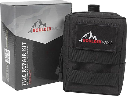 Boulder Tools - Compact Tire Repair kit with Molle Storage Pouch. Heavy Duty Universal Tire Plug Kit, Easily Stores Inside Your UTV, ATV, Truck, Motorcycle, Overlanding Gear or RV